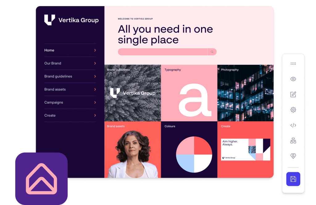 Brand portal showing assets, guidelines, and templates to ensure consistent brand identity.