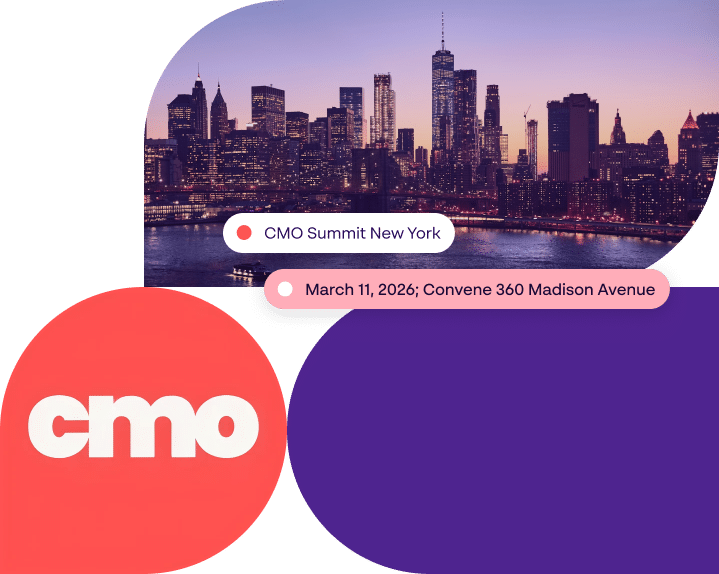 Graphic containing event information for CMO Summit New York 2026