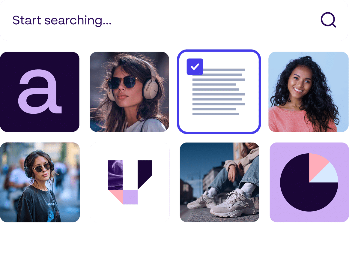 Digital Asset Management interface for organizing and finding brand assets